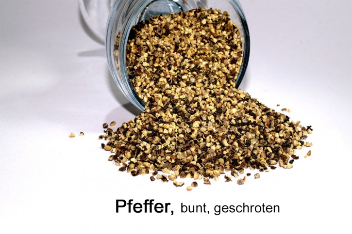 bunter Pfeffer, geschroten